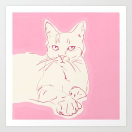 Cat sketch art 2 Art Print