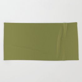 Dark Green-Brown Solid Color Pantone Going Green 18-0530 TCX Shades of Green Hues Beach Towel
