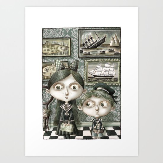 Miss Tomasine and Master Ted Art Print