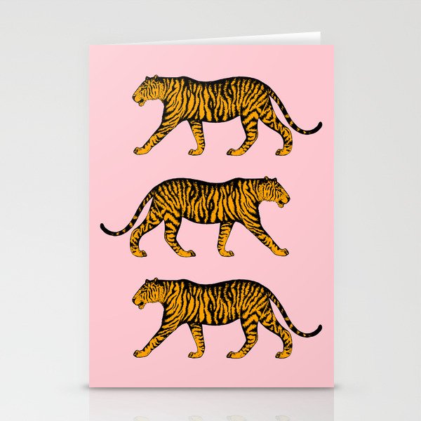 Tigers (Pink and Marigold) Stationery Cards
