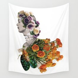 Retro Floral Collage / you never brought me flowers so I became my own bouquet Wall Tapestry