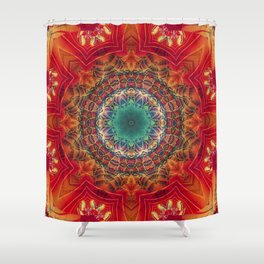Abstract colorful floral ornament seamless pattern Shower Curtain