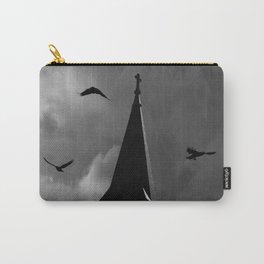 Black White Crows Bird Gothic Church Architecture Art A650 Carry-All Pouch