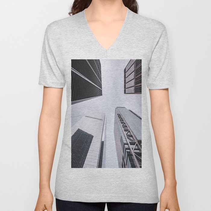 New York City | Looking Up in NYC | Travel Photography V Neck T Shirt