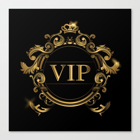 VIP In Black and Goldtone Canvas Print