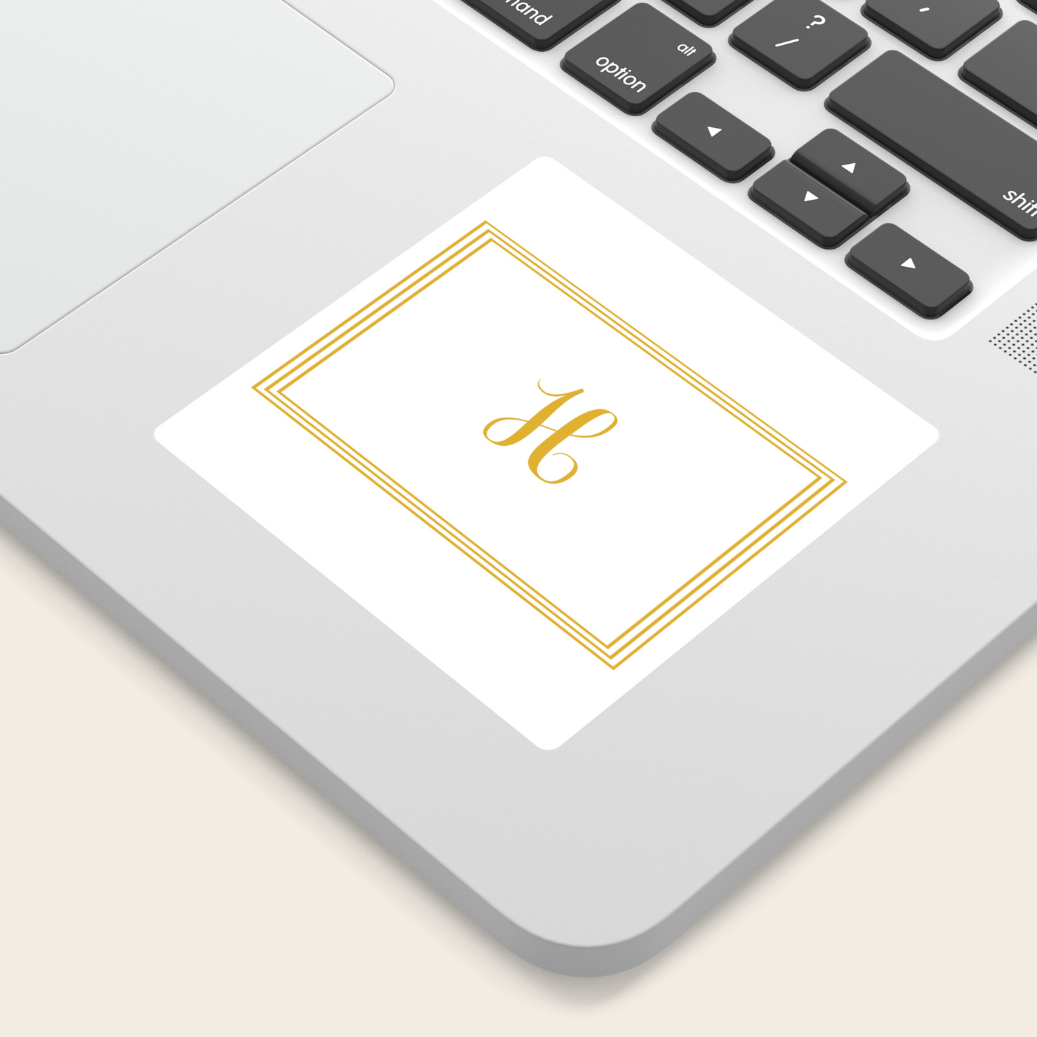 Monogram Letter H In Golden Yellow Sticker By Lena127 Society6