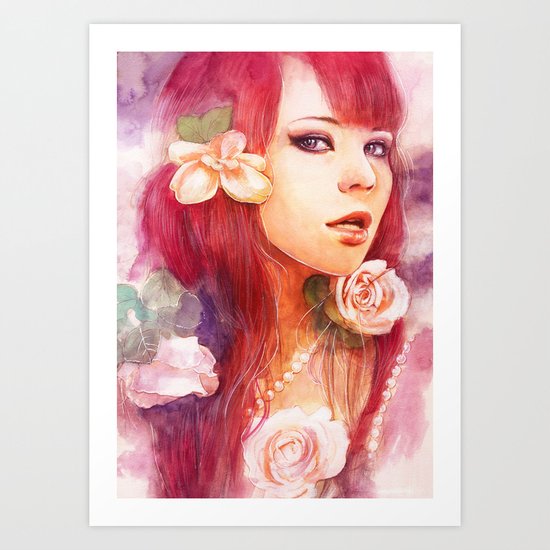 Kiss from a rose Art Print