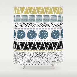 Seamless abstract pattern with hand drawn shapes and elements. Creative illustration trendy texture Shower Curtain