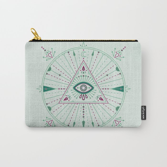 Evil Eye Mandala – Mint Carry-All Pouch