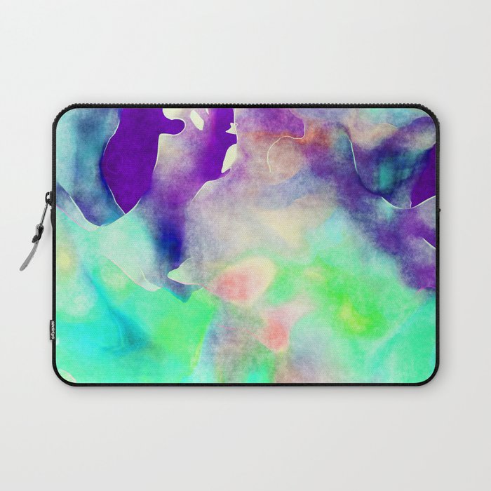 Watercolor background in purple blue and green Laptop Sleeve