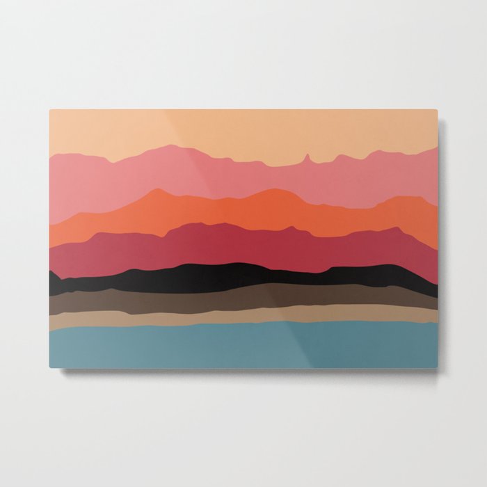 Abstract Mountains and Hills Metal Print