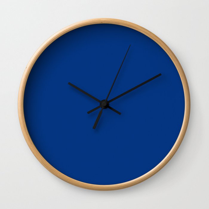 Cobalt Blue Plain Color Wall Wall Clock
