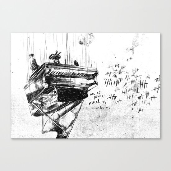 Piano Death Canvas Print
