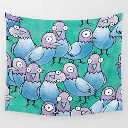 Pigeon Crowd Wall Tapestry