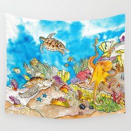 Octopus Reef Wall Tapestry