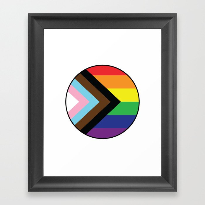 Round Pride Flag Framed Art Print