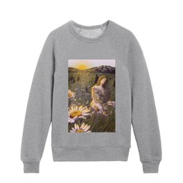 The Sun Rises and I Gather Blooms Colour Version Kids Crewneck