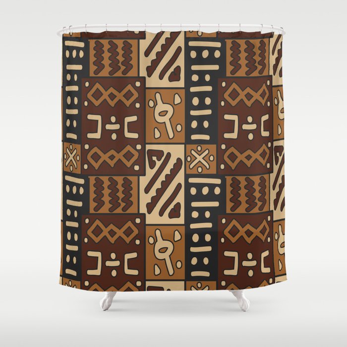 African Bogolan Mud Cloth 2 Shower Curtain