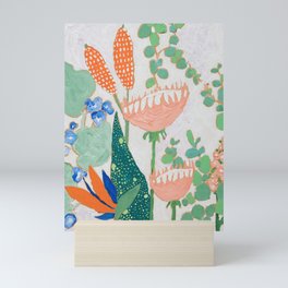 Proteas and Birds of Paradise Painting Mini Art Print