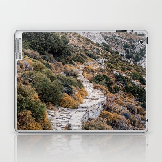 Path into the Mountains | Greek Nature | Colorful and Bright Travel Photography in Greece, Europe Laptop & iPad Skin