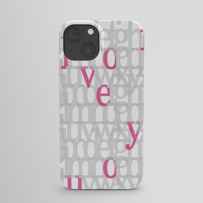 The ABC of i love you. In Pink iPhone Case