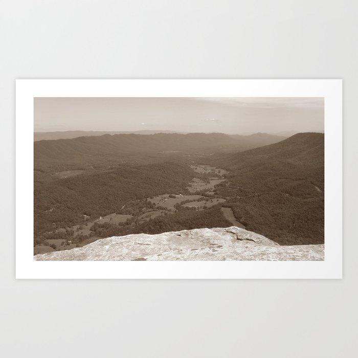 Blue Ridge Mountains (Sepia) Art Print