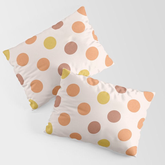 Orange & Brown Retro Spots Pillow Sham