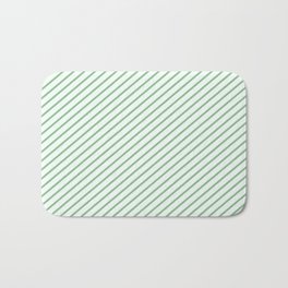 [ Thumbnail: Dark Sea Green & Mint Cream Colored Striped/Lined Pattern Bath Mat ]
