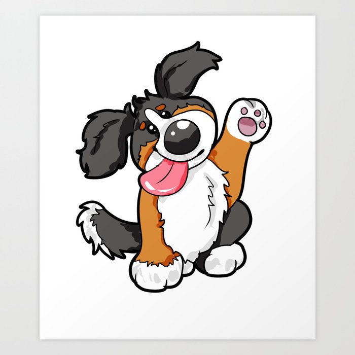 Bernese Mountain Dog Puppy Gift Present Cartoon Art Print By Moonpie90 Society6