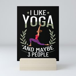 Yoga Beginner Workout Poses Quotes Meditation Mini Art Print