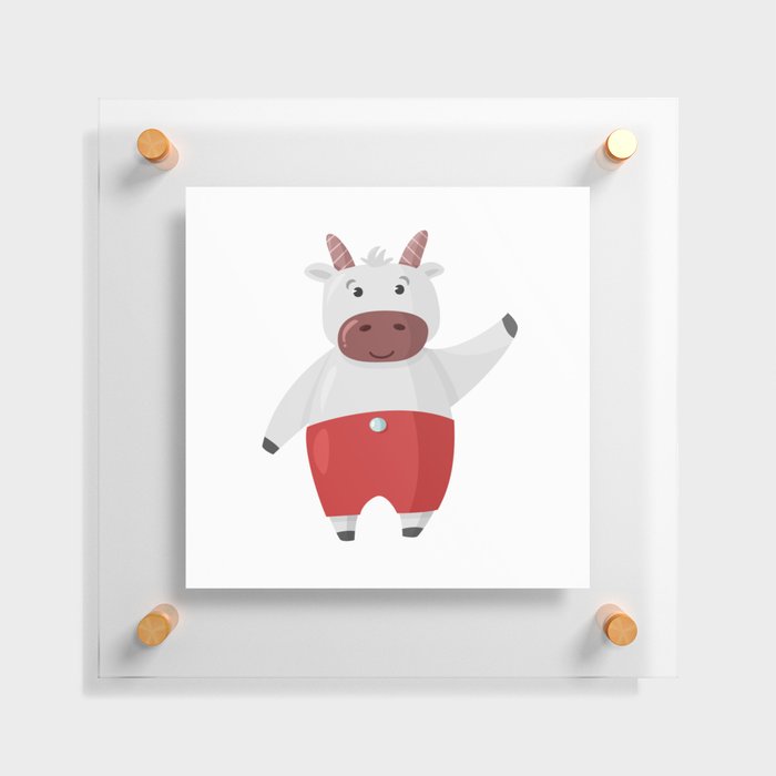 Cute cartoon bull-calf character Floating Acrylic Print