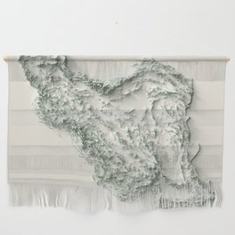 Iran Relief Map 3D digitally-rendered Wall Hanging