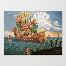 (Copy of) Ship with the Butterfly Sails by Salvador Dalí Sticker Canvas Print