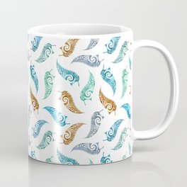 Maori style "Koru" Fern Coffee & Mint Pattern  Mug