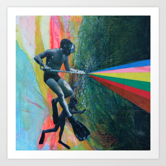 Cave Diver Art Print