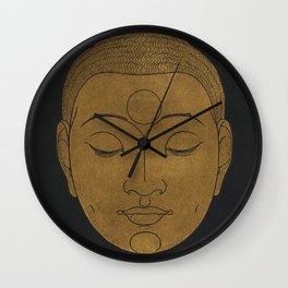 Buddha Head by Reijer Stolk Wall Clock