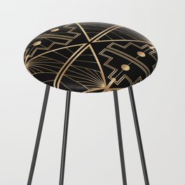 Art Deco (Black And Gold) Counter Stool