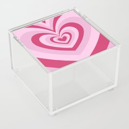 Valentines Beating Hearts (Pink + Red) Acrylic Box
