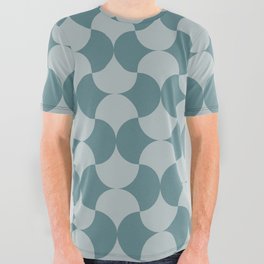 Deco 2 pattern blue All Over Graphic Tee