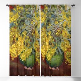 Momisa, Amber Gold-Yellow Flowers in Vase still life Parisian portrait painting Blackout Curtain