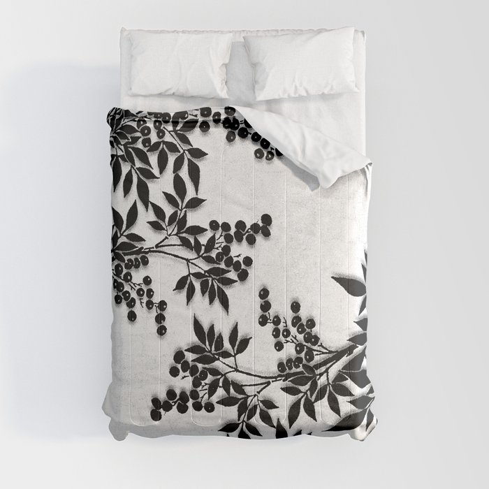 Black and White Leaf Toile Comforter