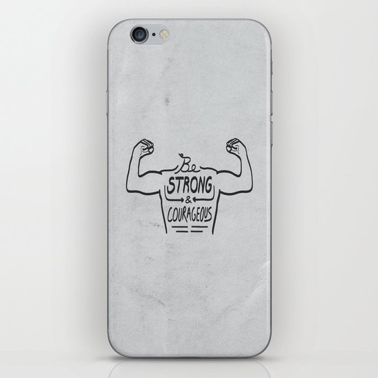 Be Strong & Courageous (Black Version) iPhone & iPod Skin