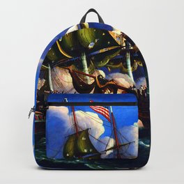  The USS Constitution and the Guerriere Backpack | Painting, Battleships, Ussconstitution, Warof1812, Americanhistory, Thomaschambers, Navy 