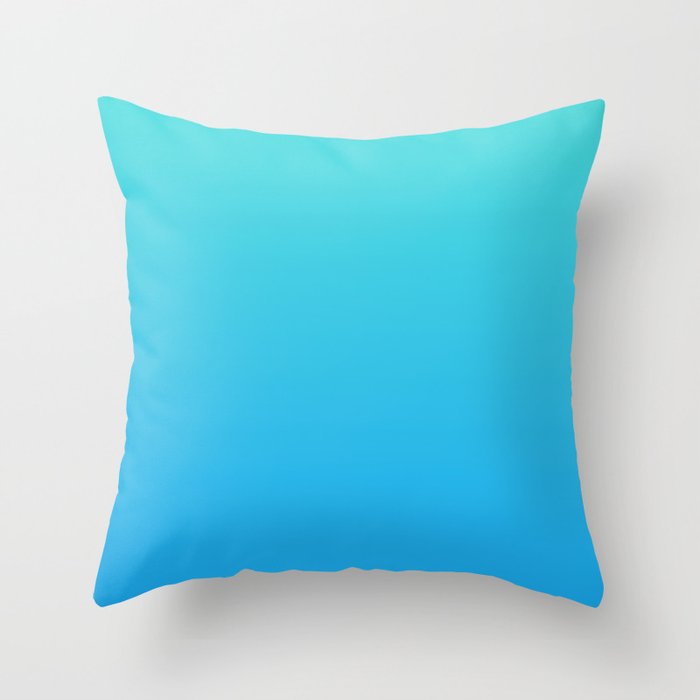 TURQUOISE BLUE OMBRE PATTERN Throw Pillow