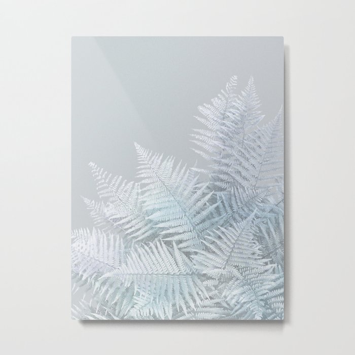 Frozen Fern Metal Print