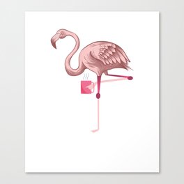 Flamingo-Coffee-Gifts-Lover-Coffee-Shirt Canvas Print