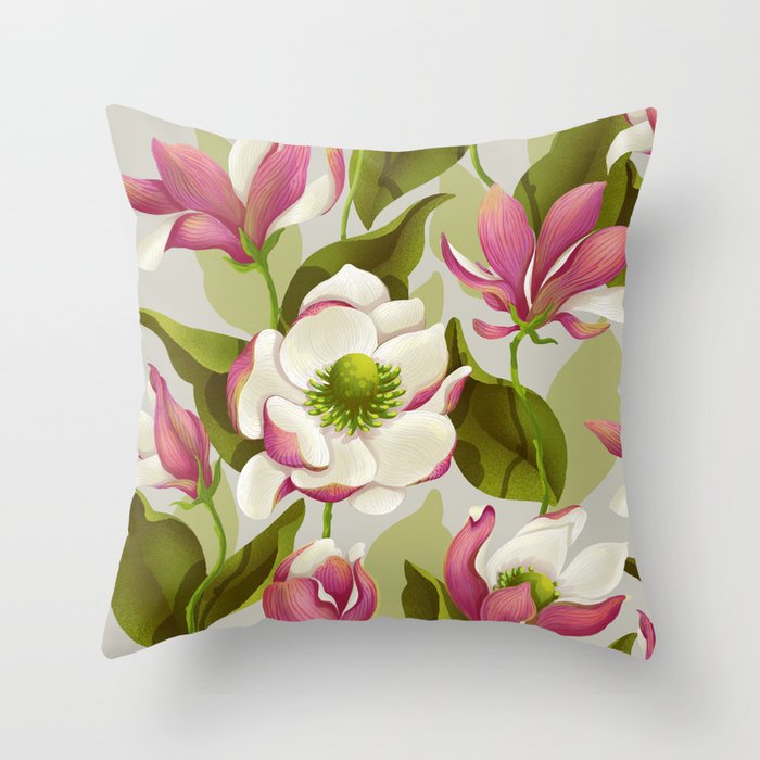 magnolia bloom - daytime version Throw Pillow