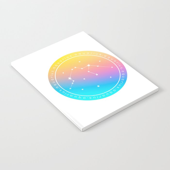 Aquarius Zodiac | Rainbow Circle Notebook