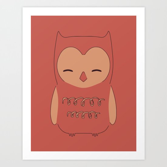 Owl illustration minimalist Art Print
