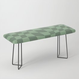 Warped Checkered Pattern (sage green) Bench